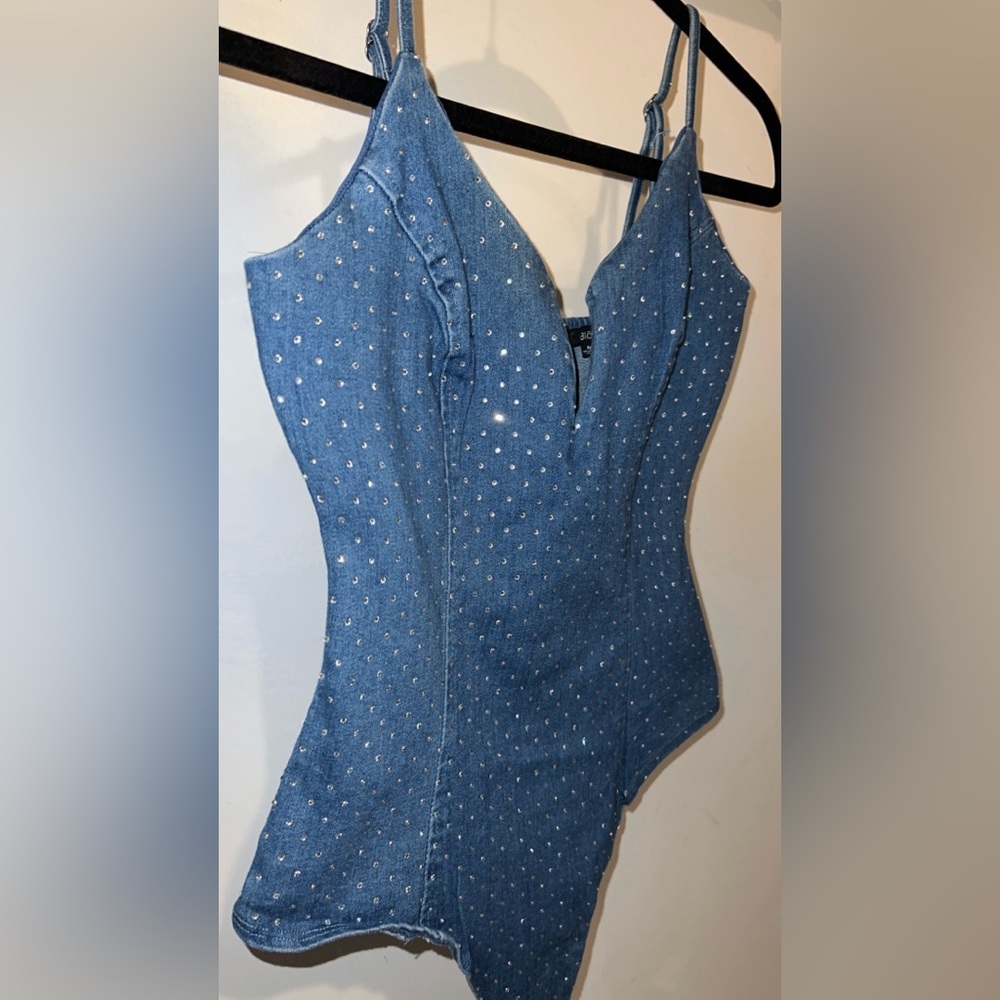 Sparkling Denim Bodysuit